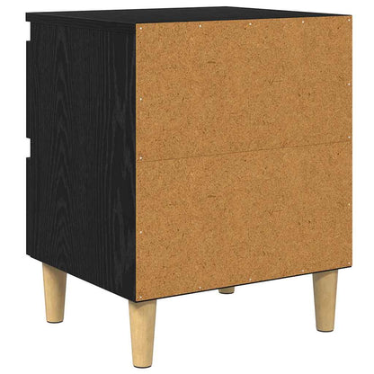 Bed Cabinet Black Oak 40 x 35 x 50 cm Engineered Wood