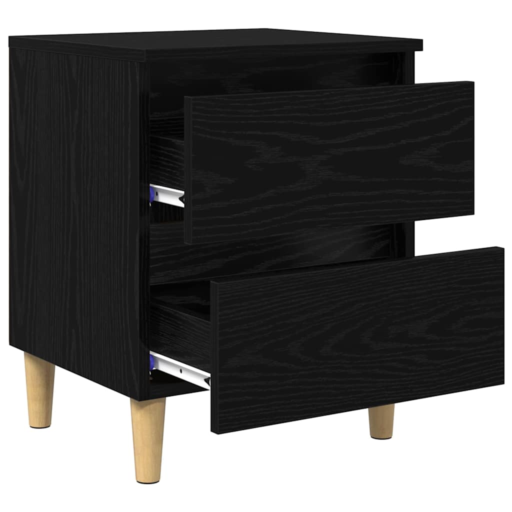 Bed Cabinets 2 pcs Black Oak 40 x 35 x 50 cm Engineered Wood
