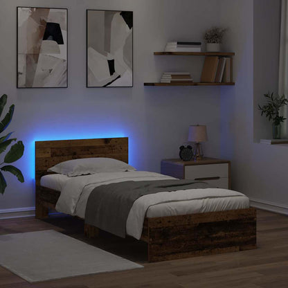 Bed Frame with Headboard Old Wood 90 x 200 cm Engineered Wood