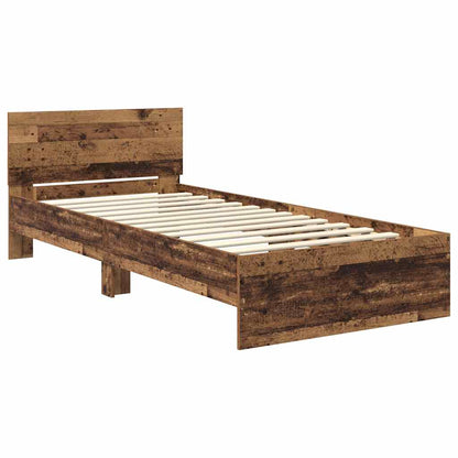 Bed Frame with Headboard Old Wood 90 x 200 cm Engineered Wood