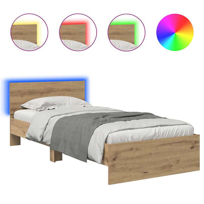 Bed Frame Artisan Oak 90 x 200 cm Engineered Wood