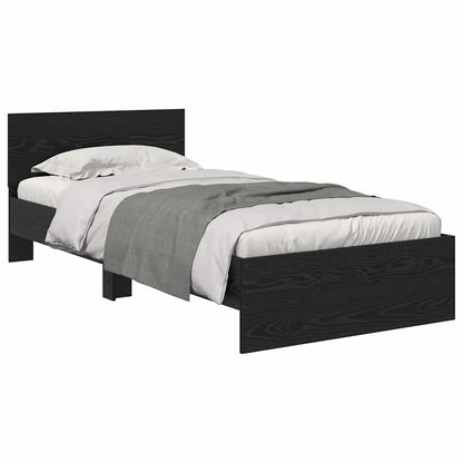 Bed Frame with Headboard Black Oak 90 x 200 cm Engineered Wood