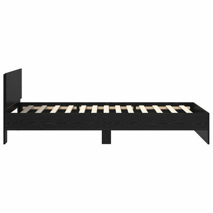 Bed Frame with Headboard Black Oak 90 x 200 cm Engineered Wood