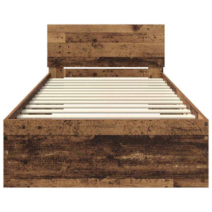 Bed Frame with Headboard Old Wood 90 x 190 cm Engineered Wood