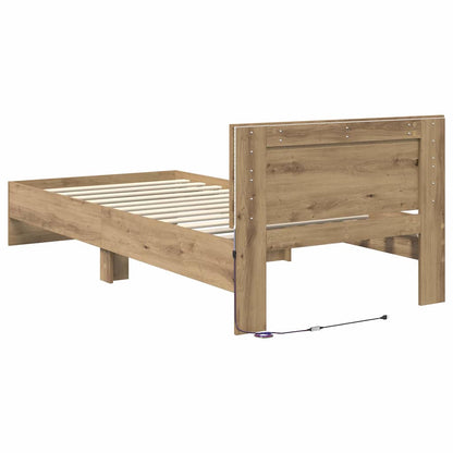 Bed Frame Artisan Oak 90 x 190 cm Engineered Wood
