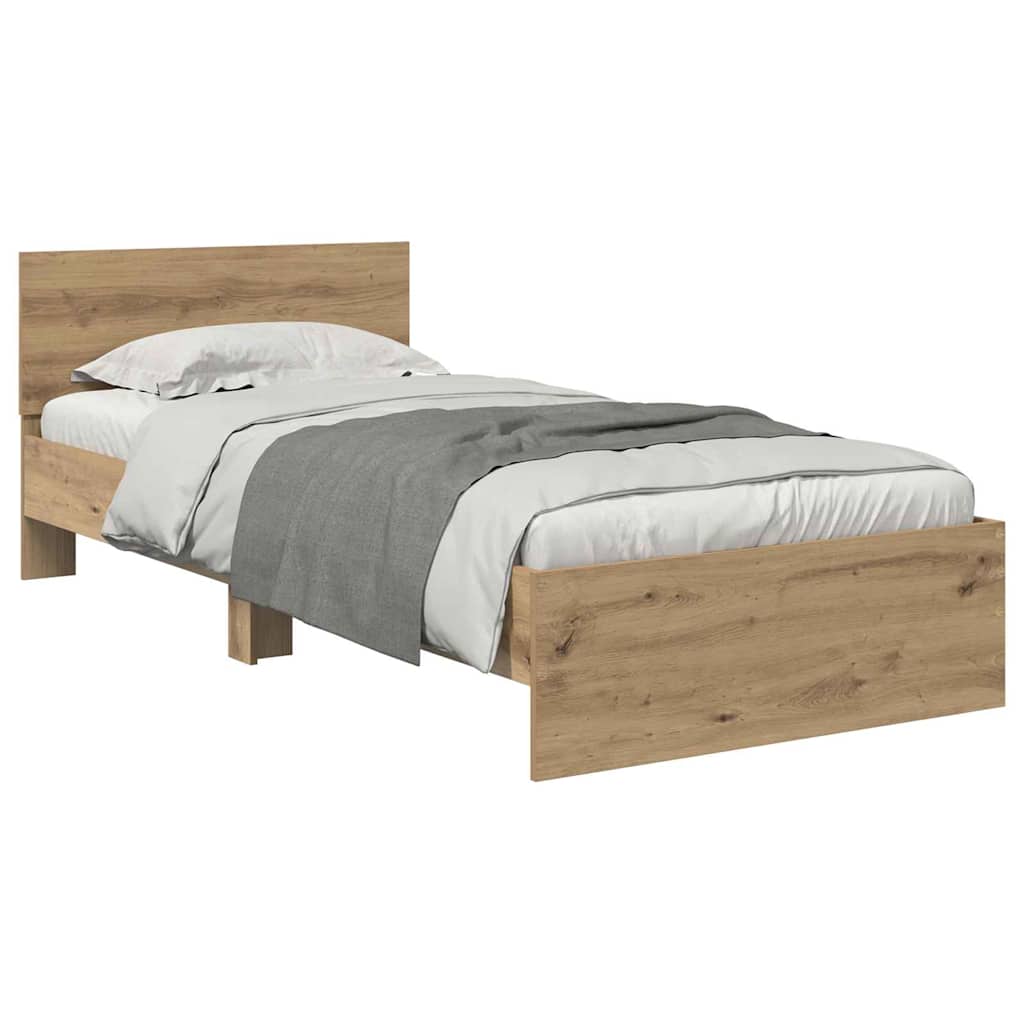 Bed Frame Artisan Oak 90 x 190 cm Engineered Wood