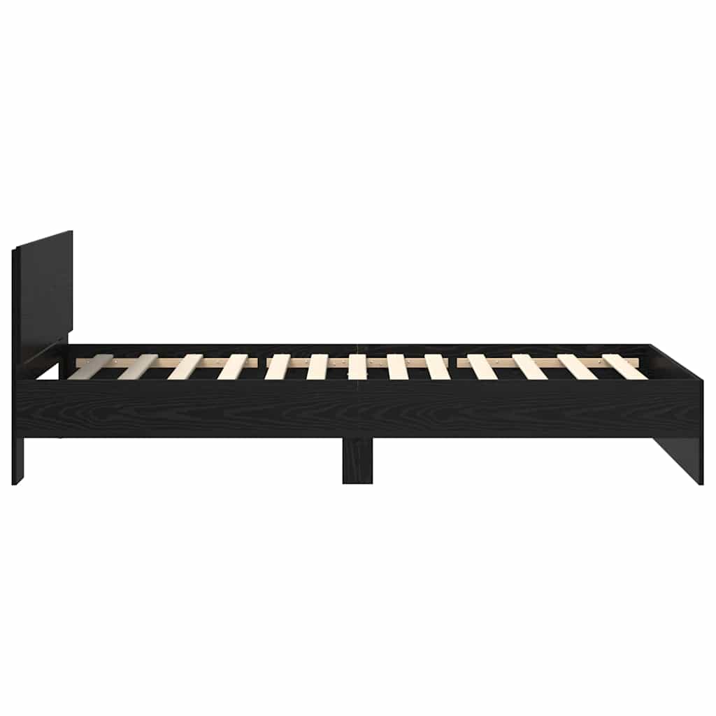 Bed Frame with Headboard Black Oak 90 x 190 cm Engineered Wood