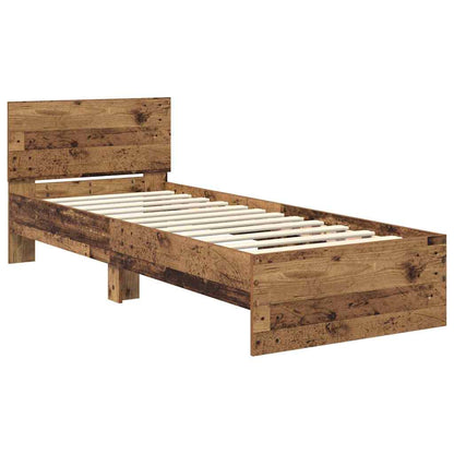 Bed Frame with Headboard Old Wood 75 x 190 cm Engineered Wood