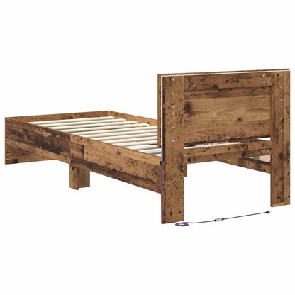 Bed Frame with Headboard Old Wood 75 x 190 cm Engineered Wood