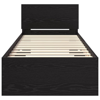 Bed Frame with Headboard Black Oak 75 x 190 cm Engineered Wood
