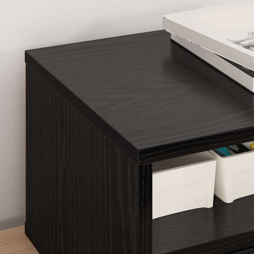 Printer Stand Black Oak 40 x 32 x 24 cm Engineered Wood