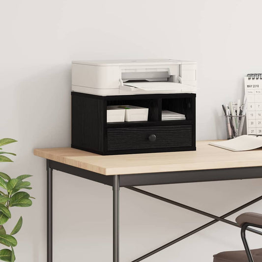 Printer Stand Black Oak 40 x 32 x 24 cm Engineered Wood