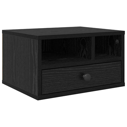 Printer Stand Black Oak 40 x 32 x 24 cm Engineered Wood