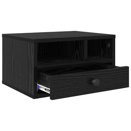 Printer Stand Black Oak 40 x 32 x 24 cm Engineered Wood