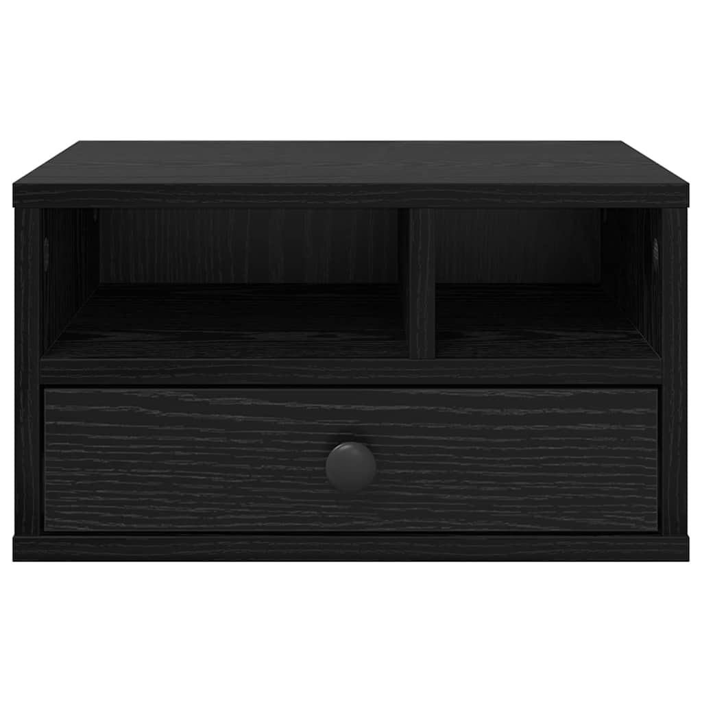 Printer Stand Black Oak 40 x 32 x 24 cm Engineered Wood