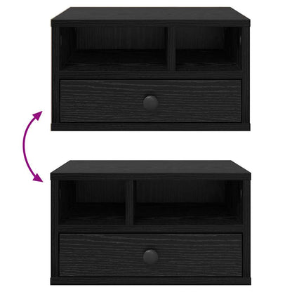 Printer Stand Black Oak 40 x 32 x 24 cm Engineered Wood