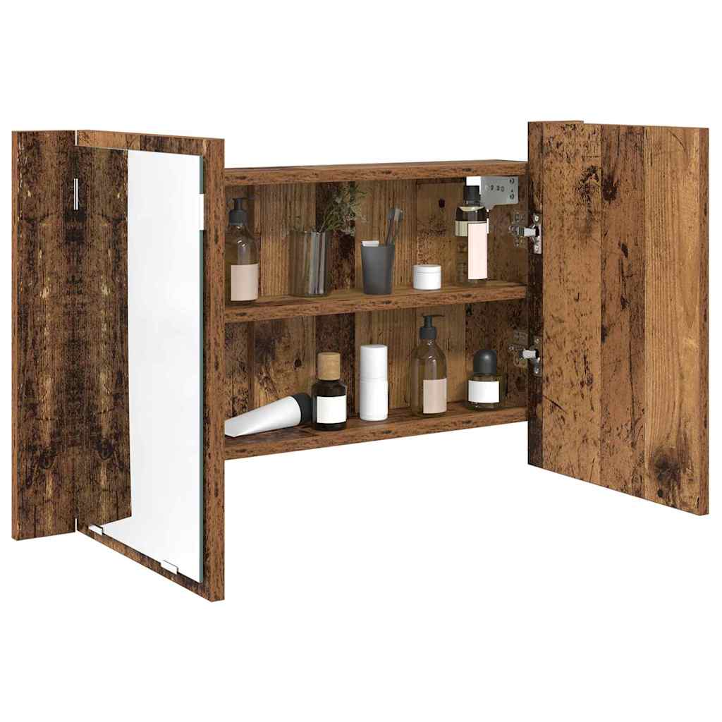 Bathroom Mirror Cabinet with Shelf Old Wood 80 x 12 x 45 cm