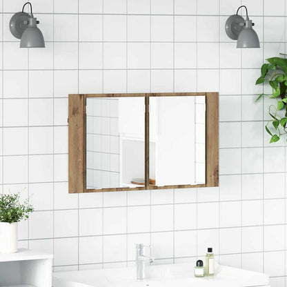 Bathroom Mirror Cabinet with Shelf Artisan Oak 80 x 12 x 45 cm