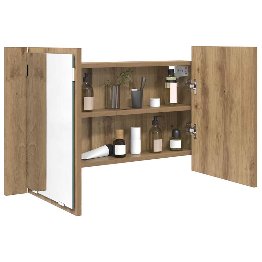 Bathroom Mirror Cabinet with Shelf Artisan Oak 80 x 12 x 45 cm