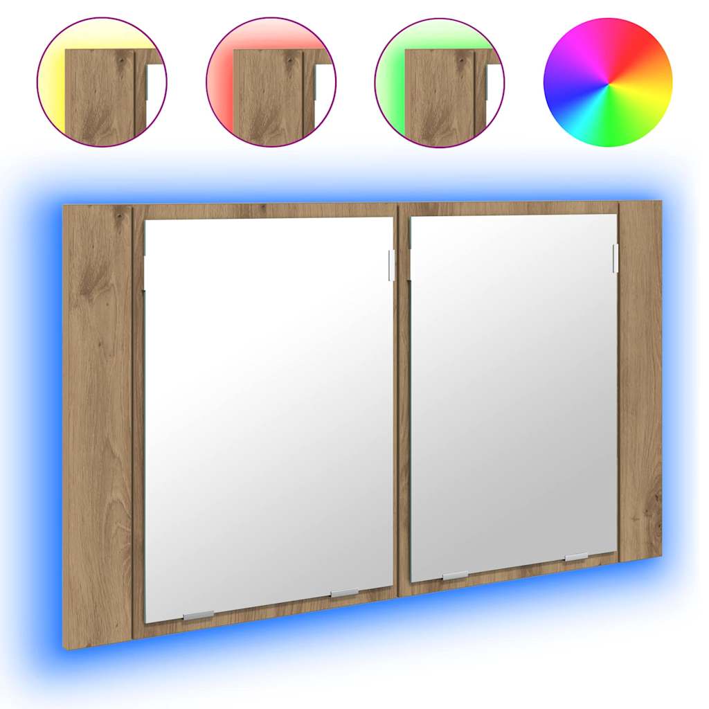 Bathroom Mirror Cabinet with Shelf Artisan Oak 80 x 12 x 45 cm