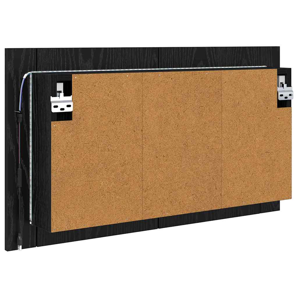 Bathroom Mirror Cabinet with Shelf Black Oak 80 x 12 x 45 cm