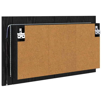 Bathroom Mirror Cabinet with Shelf Black Oak 80 x 12 x 45 cm