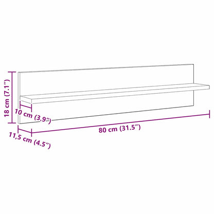 Wall Shelves 4 pcs Old Wood 80 x 11.5 x 18 cm Engineered Wood