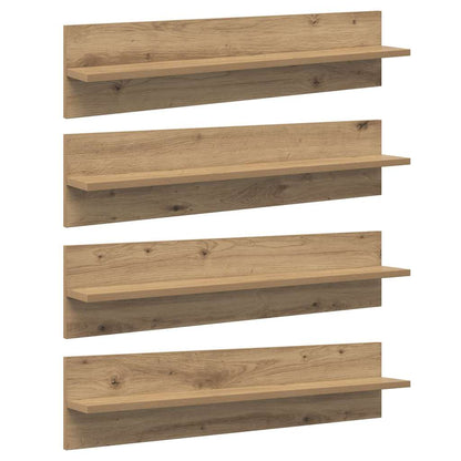 Wall Shelves Wall-Mounted 4 pcs Artisan Oak 80 x 11.5 x 18 cm