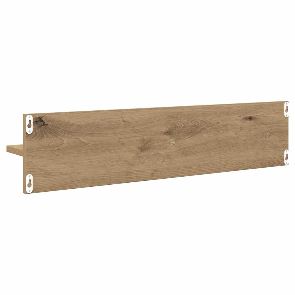 Wall Shelves with Shelf 4 pcs Artisan Oak 80 x 11.5 x 18 cm