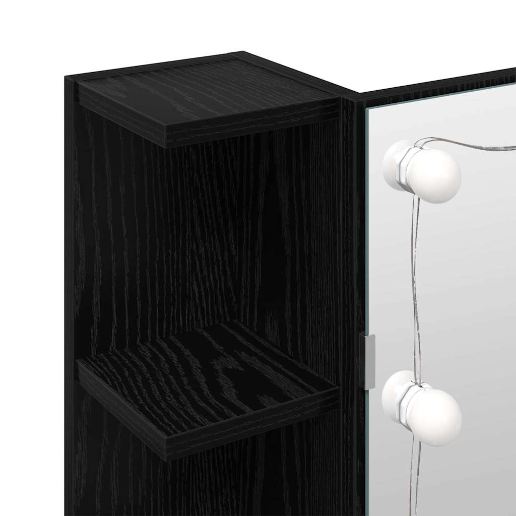 Mirror Cabinet Black Oak 70 x 16.5 x 60 cm Engineered Wood