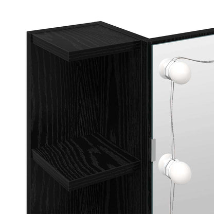 Mirror Cabinet Black Oak 70 x 16.5 x 60 cm Engineered Wood