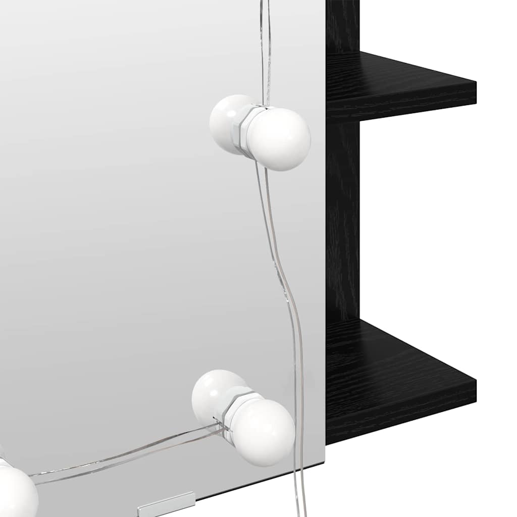 Mirror Cabinet Black Oak 70 x 16.5 x 60 cm Engineered Wood