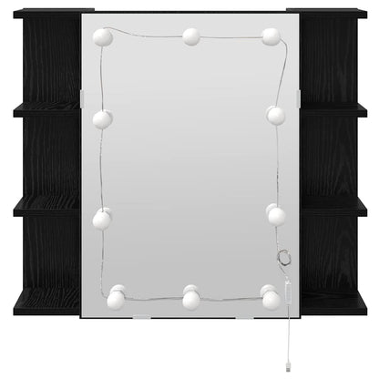 Mirror Cabinet Black Oak 70 x 16.5 x 60 cm Engineered Wood