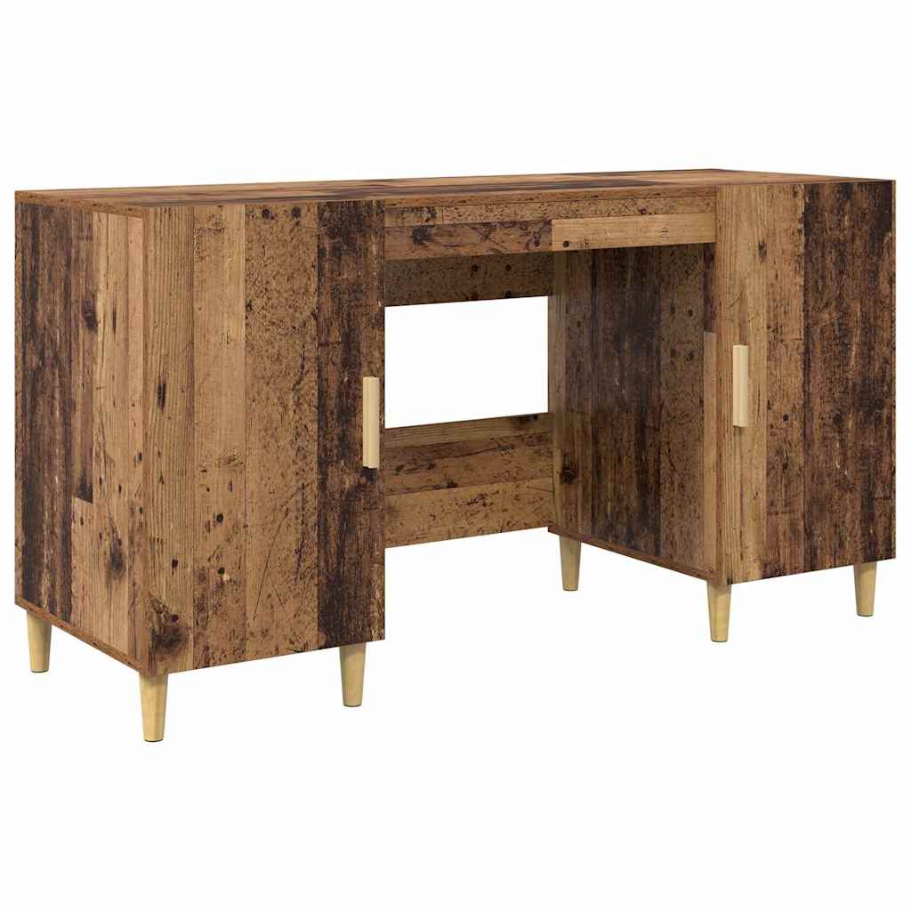 Desk with Shelf Old Wood 140 x 50 x 75 cm Engineered Wood