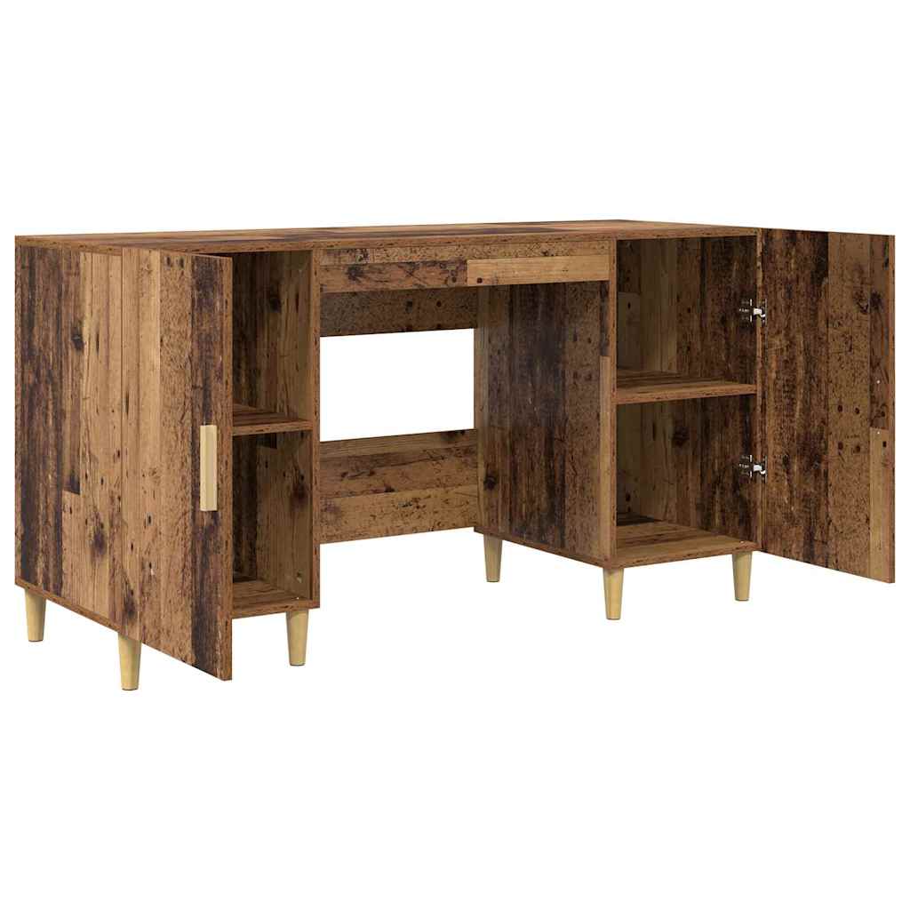 Desk with Shelf Old Wood 140 x 50 x 75 cm Engineered Wood