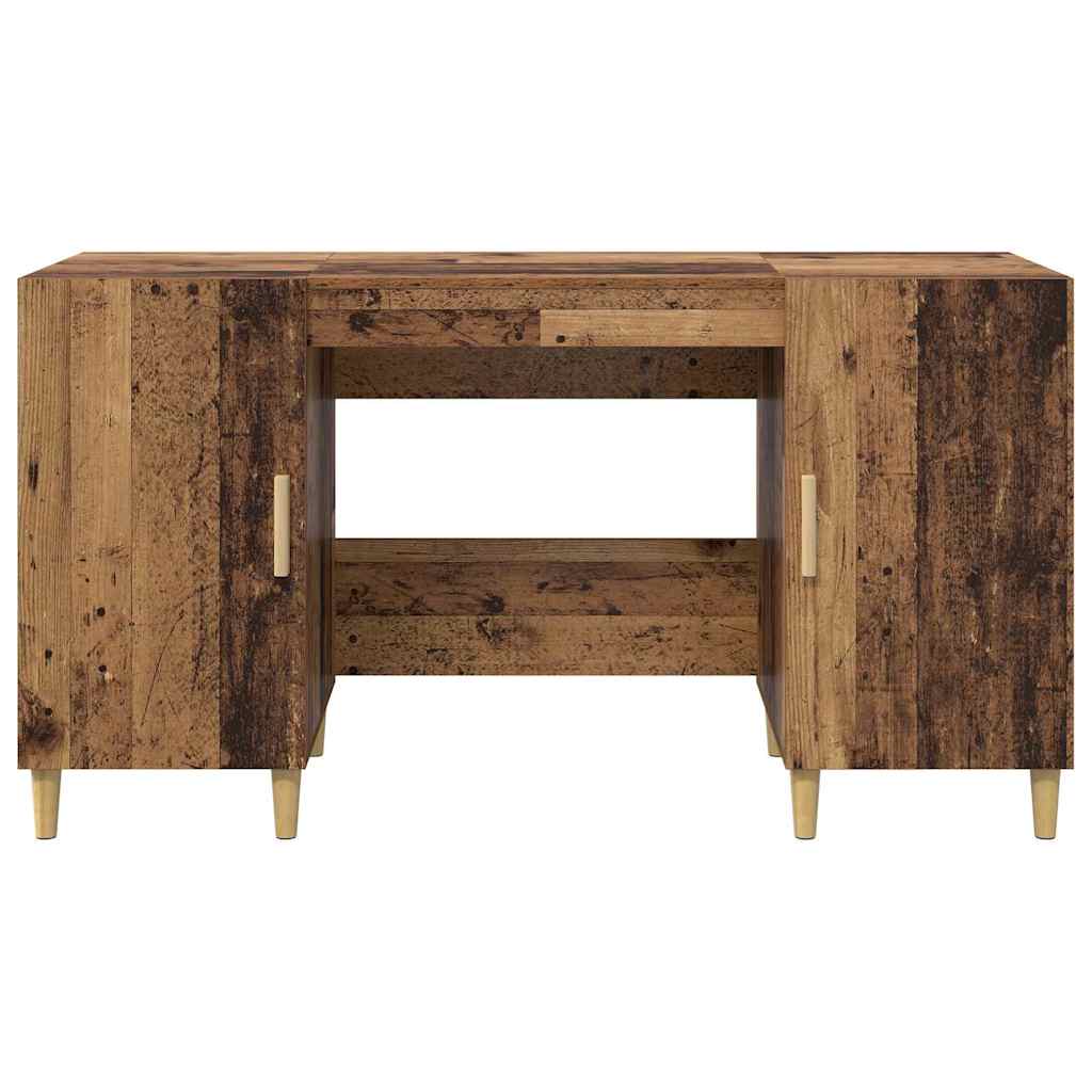 Desk with Shelf Old Wood 140 x 50 x 75 cm Engineered Wood