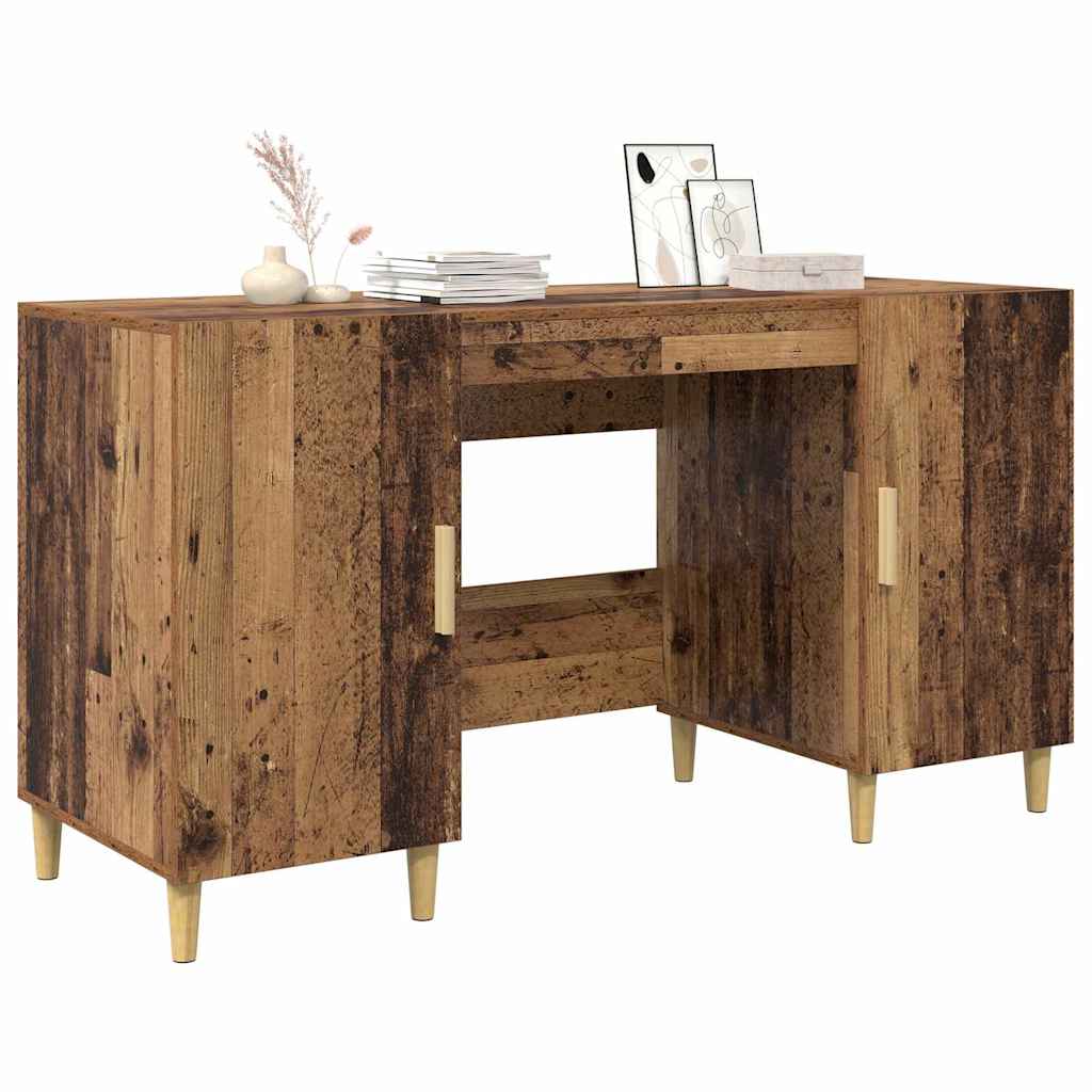 Desk with Shelf Old Wood 140 x 50 x 75 cm Engineered Wood