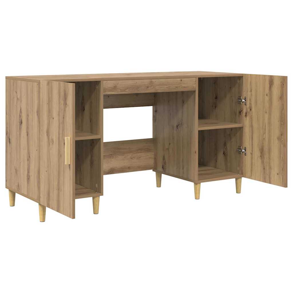 Desk with Shelf Artisan Oak 140 x 50 x 75 cm Engineered Wood