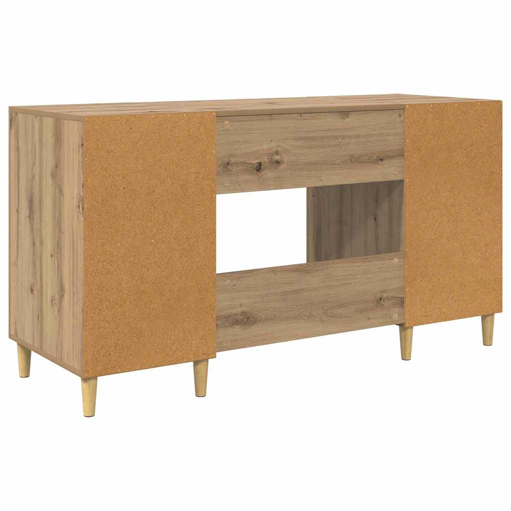 Desk with Shelf Artisan Oak 140 x 50 x 75 cm Engineered Wood