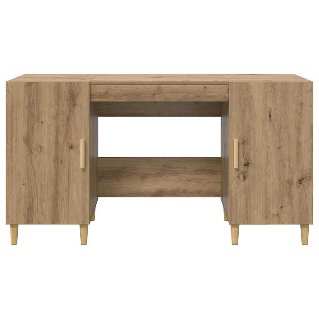 Desk with Shelf Artisan Oak 140 x 50 x 75 cm Engineered Wood