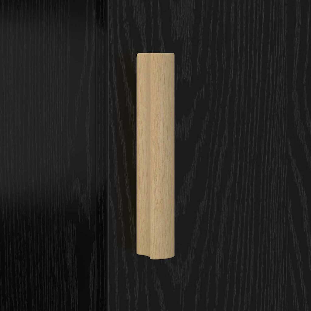 Desk with Shelf Black Oak 140 x 50 x 75 cm Engineered Wood