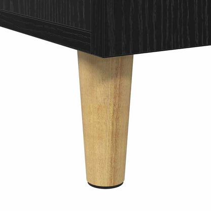 Desk with Shelf Black Oak 140 x 50 x 75 cm Engineered Wood