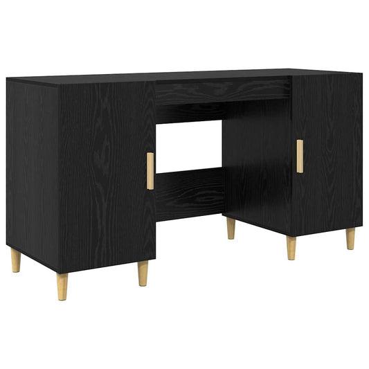 Desk Black Oak Engineered Wood 140 x 50 x 75 cm