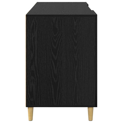 Desk with Shelf Black Oak 140 x 50 x 75 cm Engineered Wood