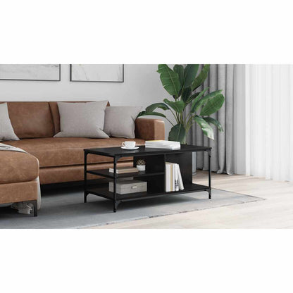 Coffee Table Black Oak 100 x 50 x 45 cm Engineered Wood