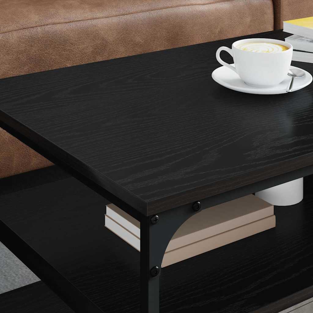 Coffee Table Black Oak 100 x 50 x 45 cm Engineered Wood