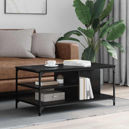 Coffee Table Black Oak 100 x 50 x 45 cm Engineered Wood