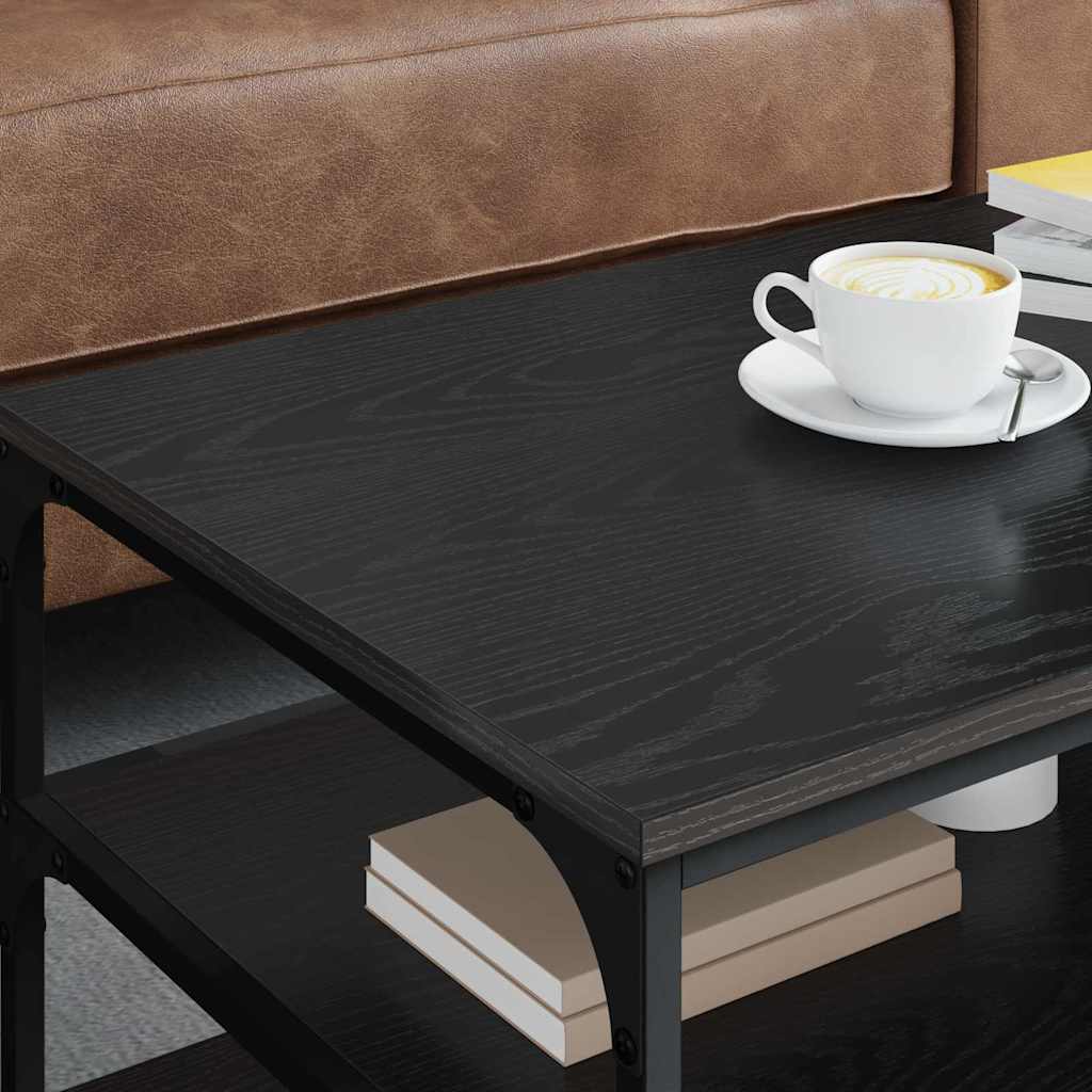 Coffee Table Black Oak 90 x 49 x 40 cm Engineered Wood