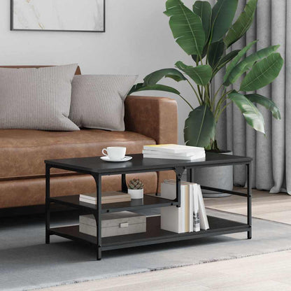 Coffee Table Black Oak 90 x 49 x 40 cm Engineered Wood