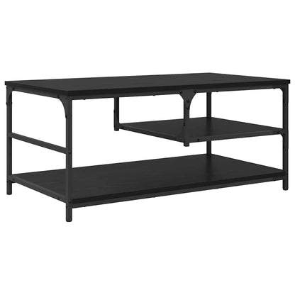 Coffee Table Black Oak 90 x 49 x 40 cm Engineered Wood
